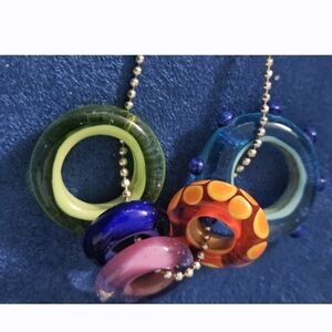 Playful Hand-blown Glass Jelly Rainbow Necklace